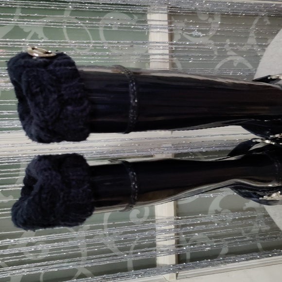 Michael Kors rain/snow boot size 71/2 navy blue true to size knee high - Picture 6 of 9